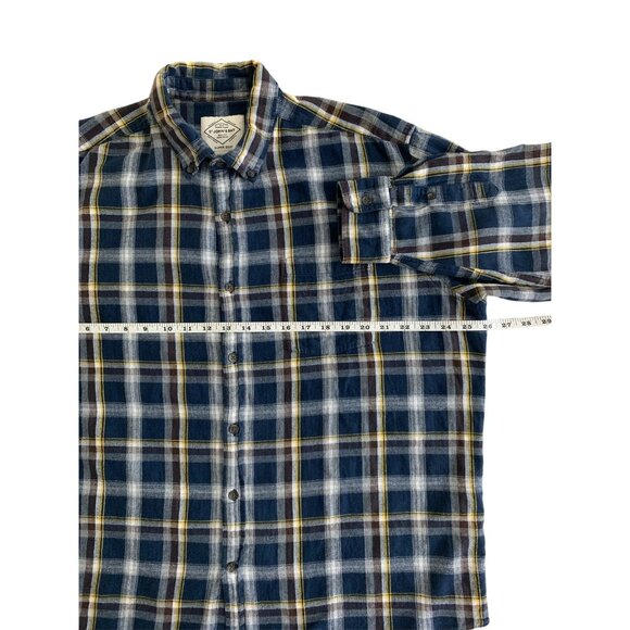 St. John's Bay Mens Flannel Shirt Blue Plaid Button-Down Long Sleeve Size XL - Picture 4 of 9